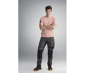 6341 Pantalones largos de trabajo elásticos AllroundWork Slim Fit color gris acero/ negro
